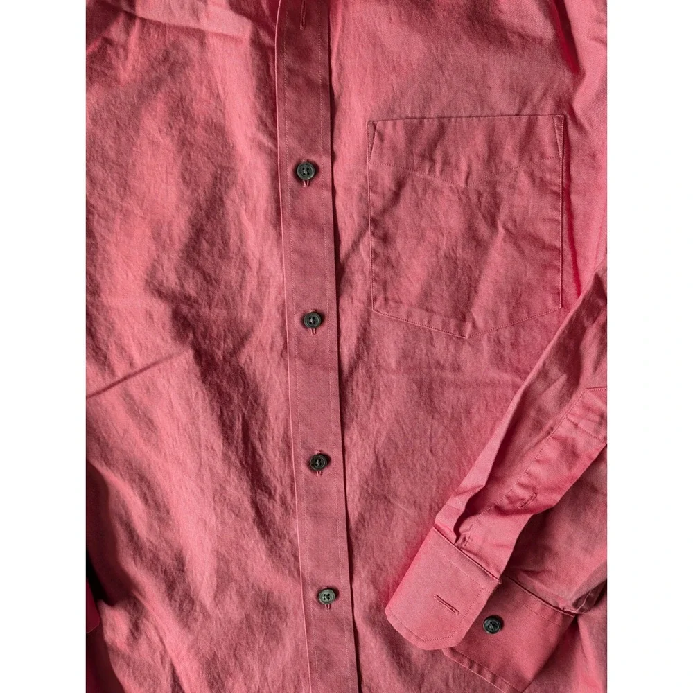 Banana Republic Mens Salmon Cotton Button Down Shirt Small 14-14.5 Long Sleeve